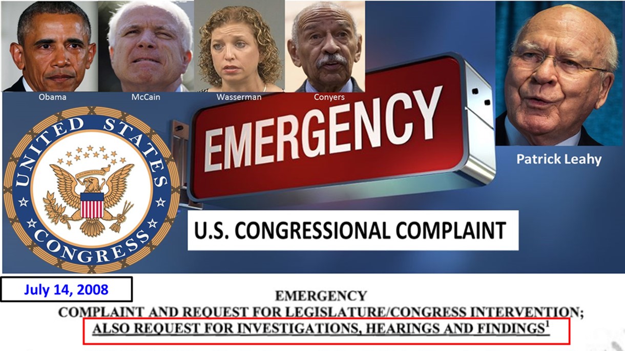 071408 EMERGENCY United States CONGRESSIONAL Complaint