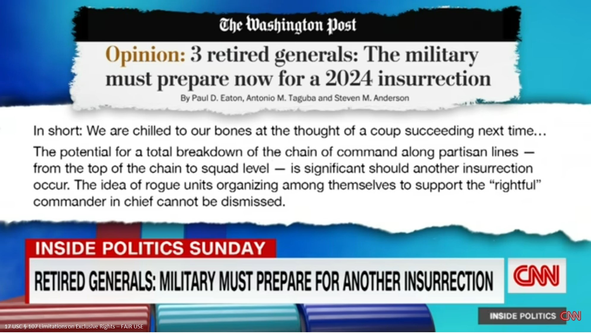 Generals WARN Of 2024 Insurrection