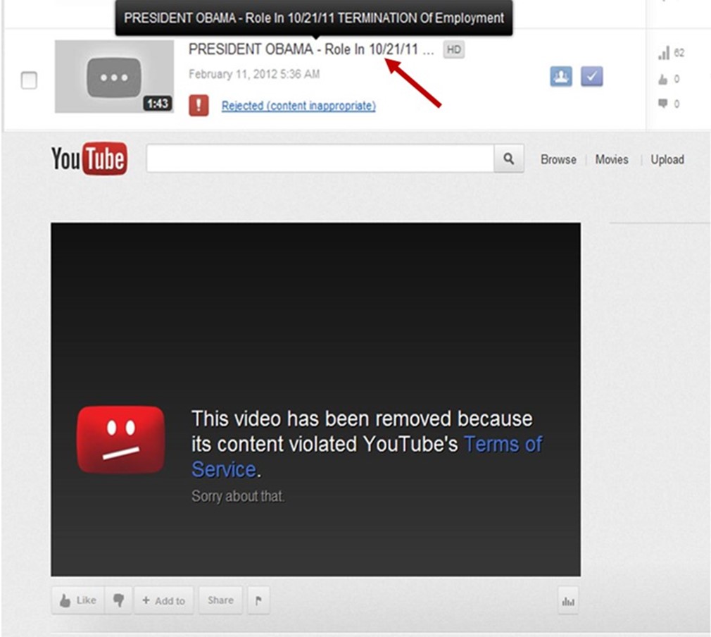 102111 TERMINATION Voicemail REMOVED From YouTube