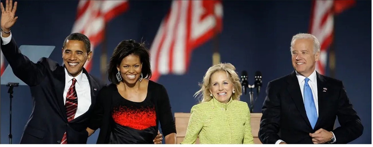 Barack and Michelle Obama with Joseph and Jill Biden
