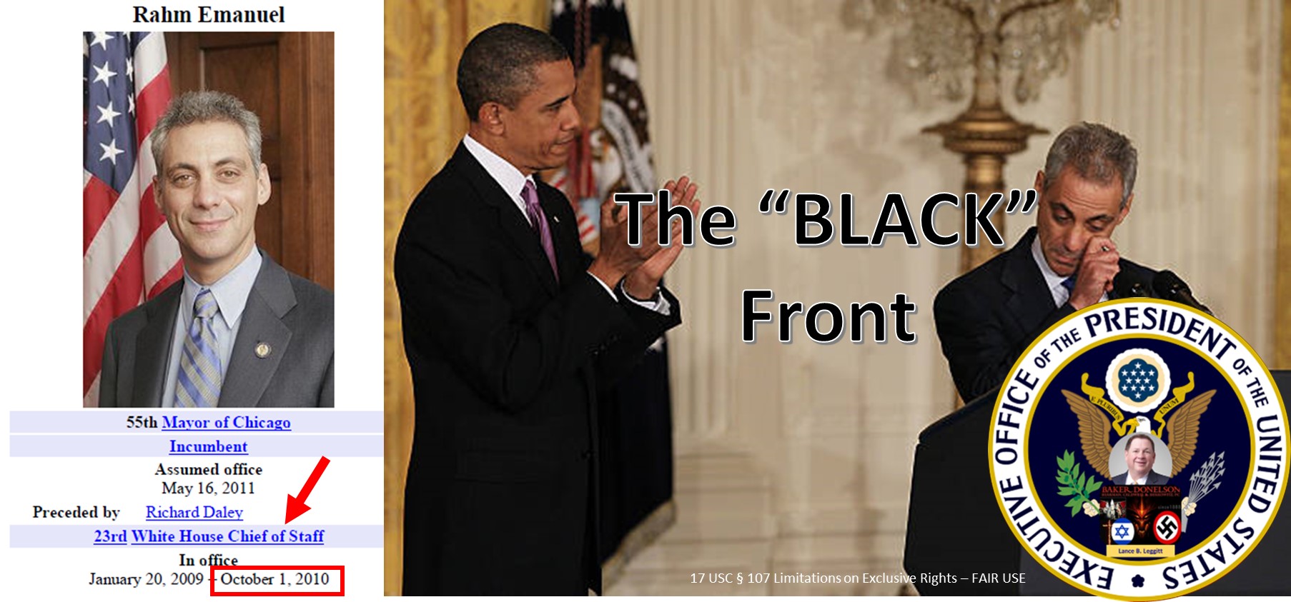 Rahm Emanuel The BLACK Front