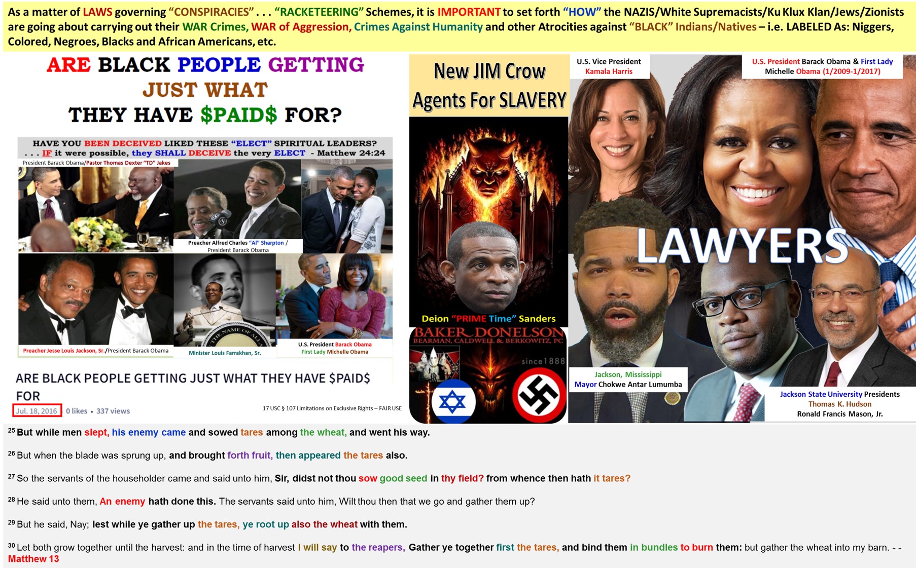 USA New Jim Crow SLAVERY Schemes Pulling Off The Sheets